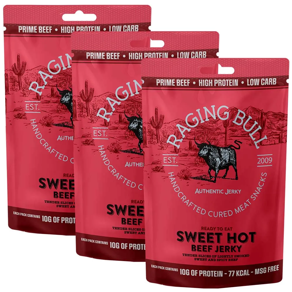 Raging Bull Beef Jerky 3 Pouches