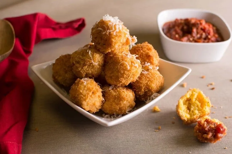 Saffron & Chanterelle Arancini (Fried Risotto Balls)