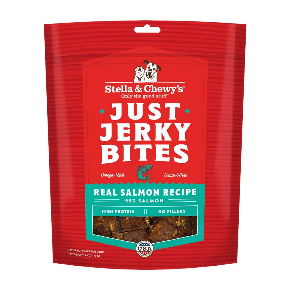 Stella & Chewy's Just Jerky Bites Real Salmon Recipe Jerky Grain-Free Dog Treats 6oz