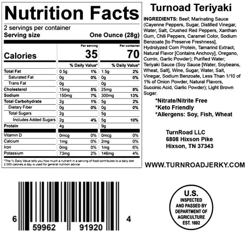 TurnRoad Beef Jerky - Teriyaki