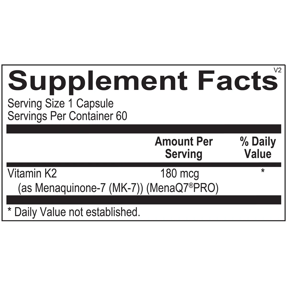 Vitamin K2 180 mcg