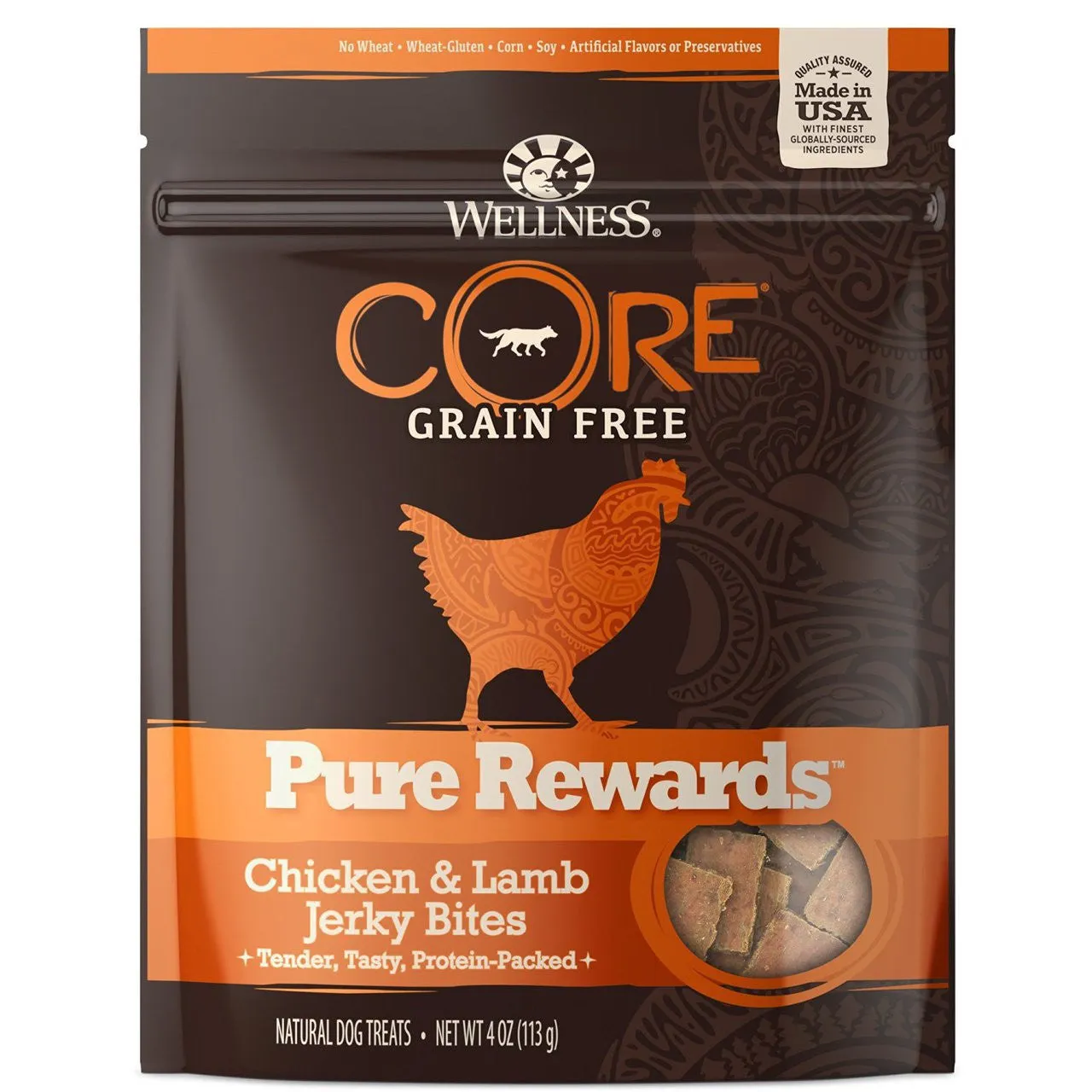 Wellness CORE Pure Rewards Chicken Lamb GF Soft Jerky Bites 4oz