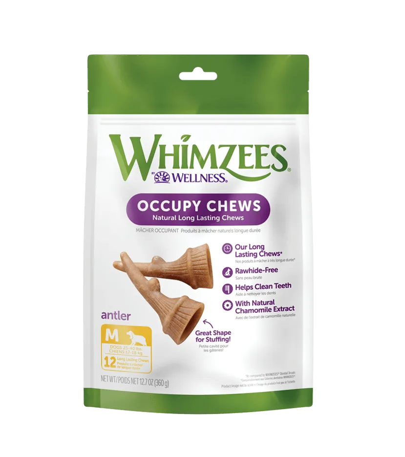 Whimzees Antler Natural Long Lasting Occupy Dog Chews