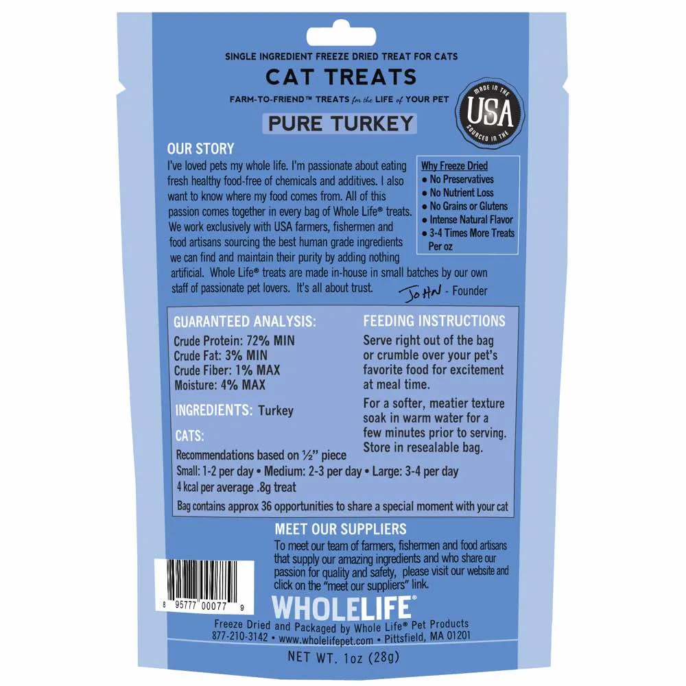 Whole Life Originals Freeze Dried Turkey Breast Cat Treats 1oz